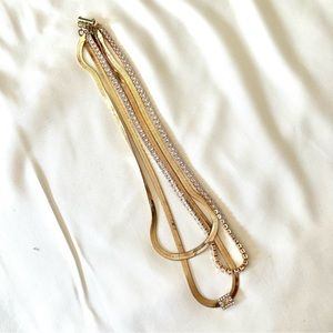 SOLD - JAFRA Layered Gold Tiered Necklace